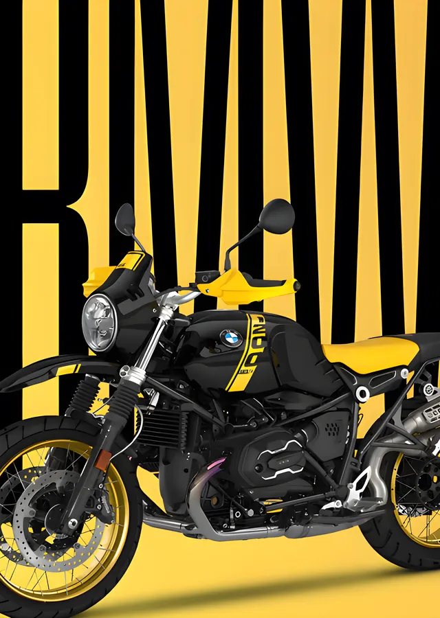 BMW R 1250 R - Sarı Zemin metal tablo