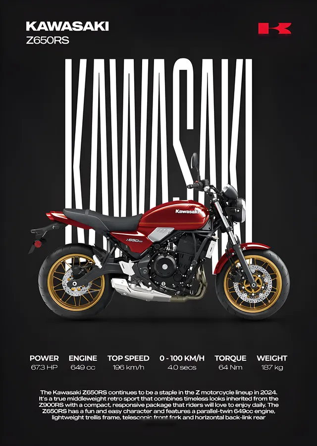 Kawasaki Z650RS metal tablo