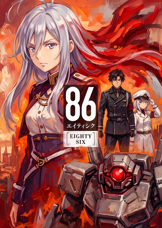 86 Eighty-Six: Kızıl Bayrakla Lena metal tablo
