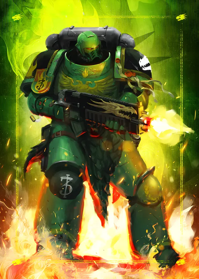 Warhammer 40K: Yeşil Zırhlı Space Marine metal tablo