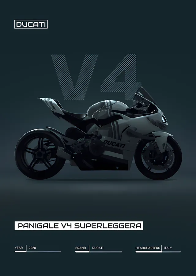 Ducati Panigale V4 Superleggera - Gri metal tablo