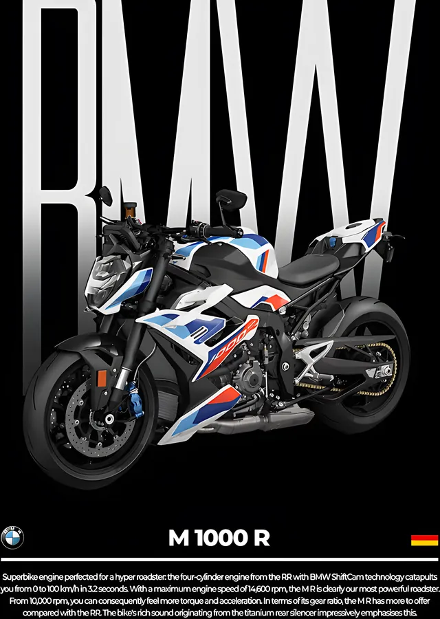 BMW M 1000 R metal tablo
