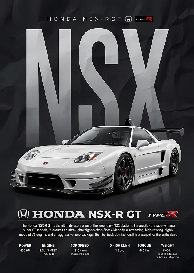 Honda NSX-R GT metal tablo