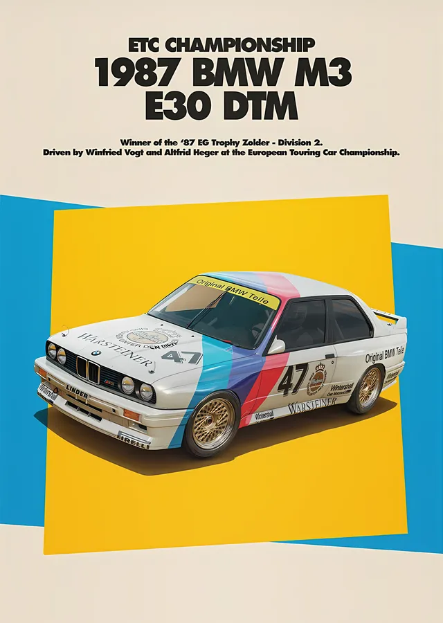1987 BMW E30 M3 DTM · BMW Art Car Series metal tablo