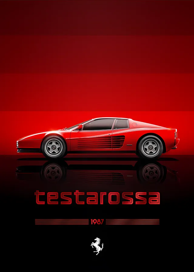 Ferrari Testarossa 1987 · Cüretin Simgesi metal tablo