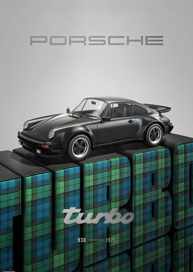 Porsche 911 (930) Turbo 3.0 · 1975 · Porsche History Series metal tablo