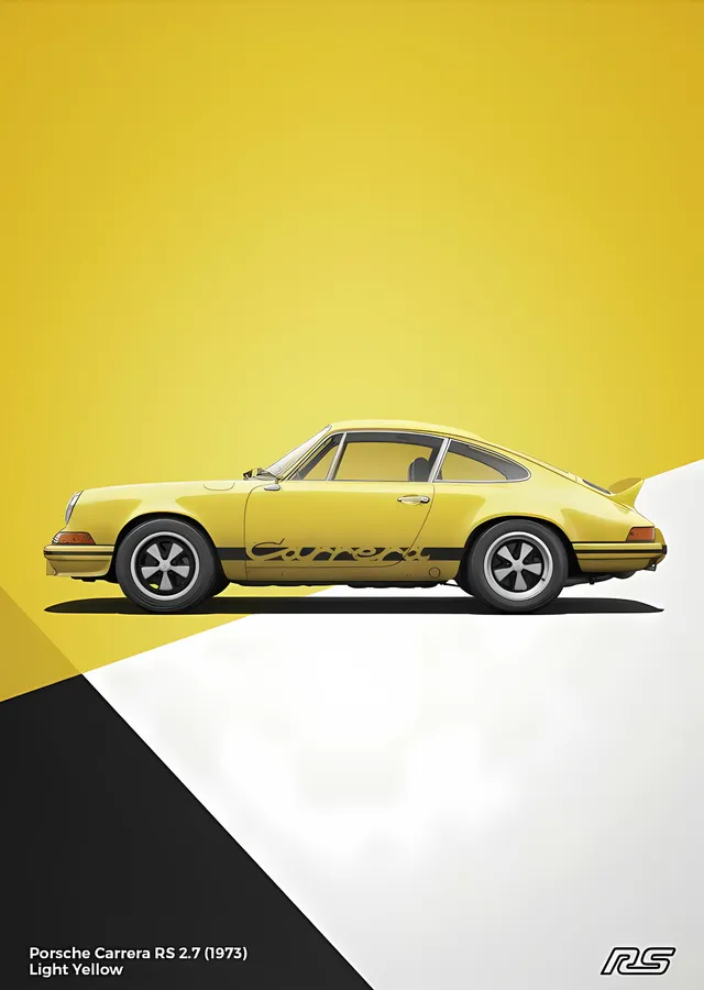 Porsche 911 RS · 1973 Sarı metal tablo