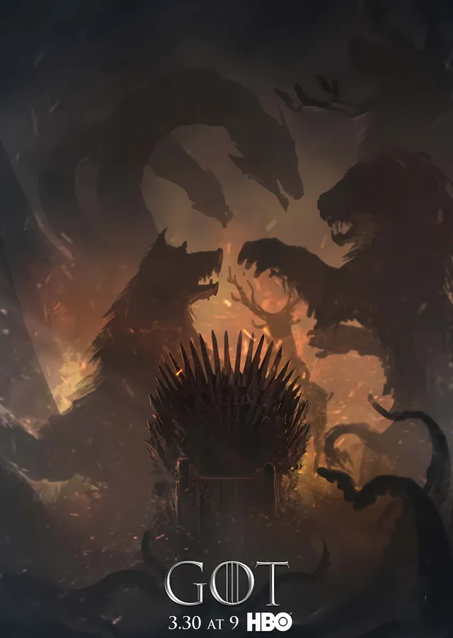 Game of Thrones: Demir Taht · Alevli Salon metal tablo