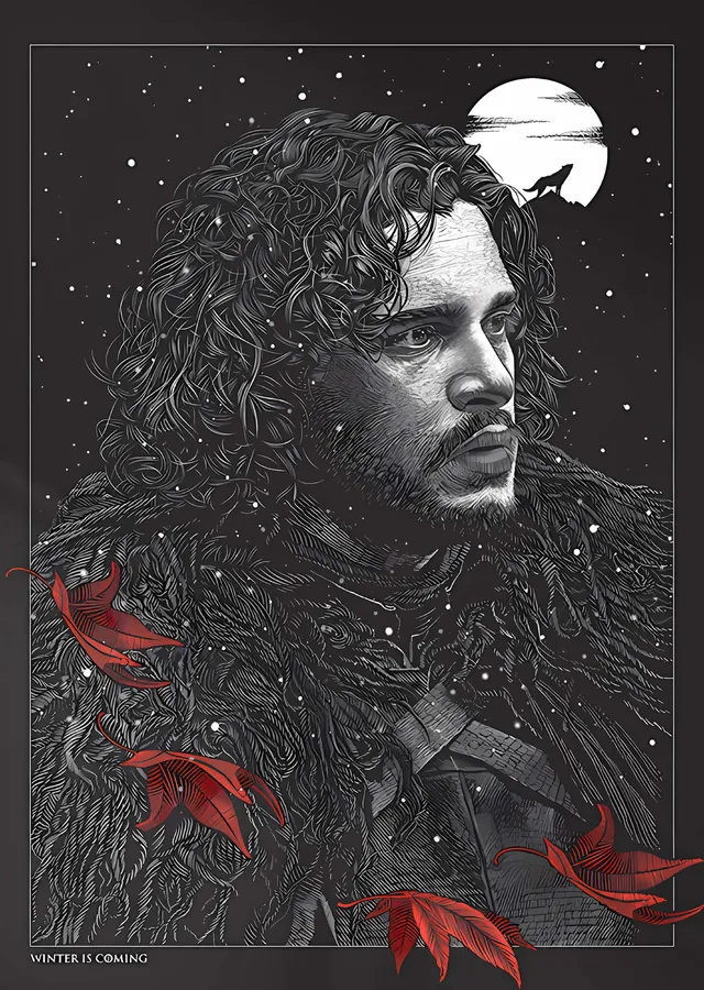 Game of Thrones: Jon Snow metal tablo