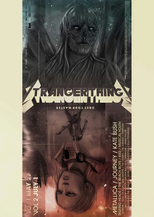 Stranger Things: Metallica Konser Afişi metal tablo