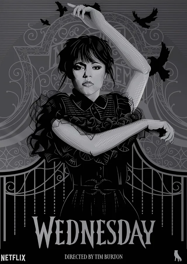 Wednesday: Nevermore Kapısı metal tablo