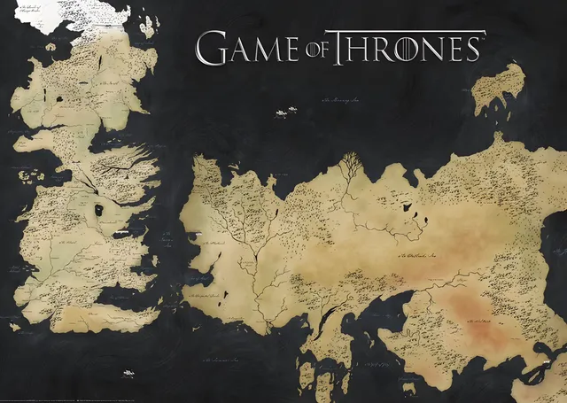 Game of Thrones: Westeros Haritası metal tablo