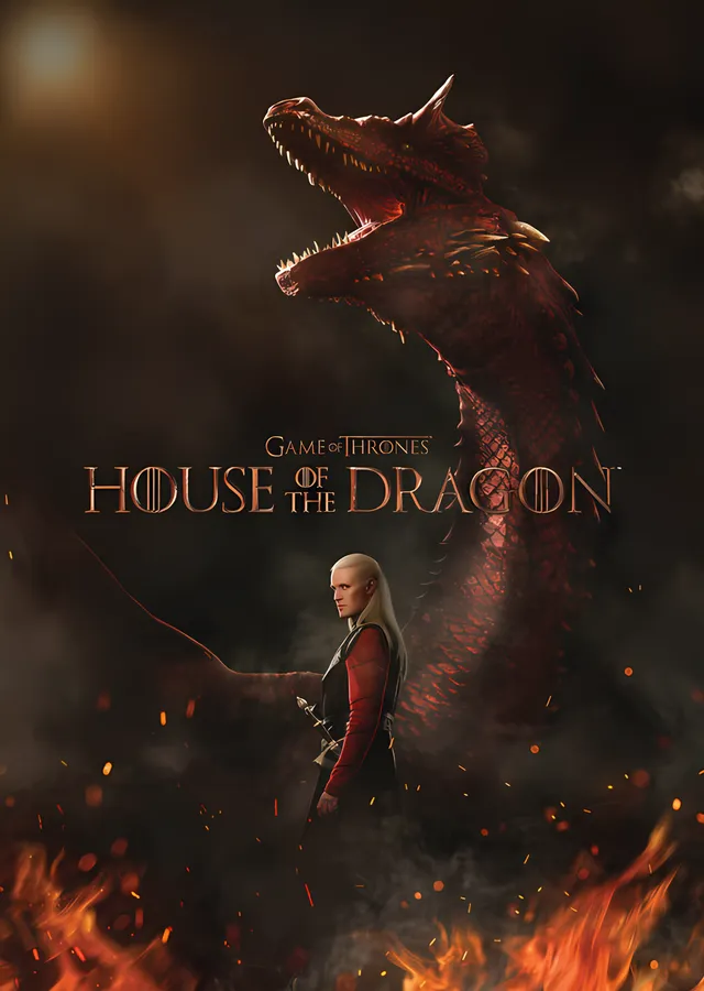 House of the Dragon: Ejderha Ateşi metal tablo
