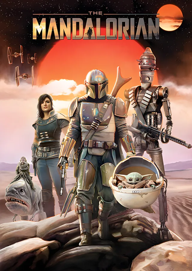 The Mandalorian: Kadro ve Grogu metal tablo
