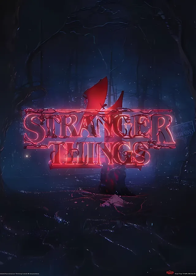 Stranger Things 4: Neon Logo metal tablo