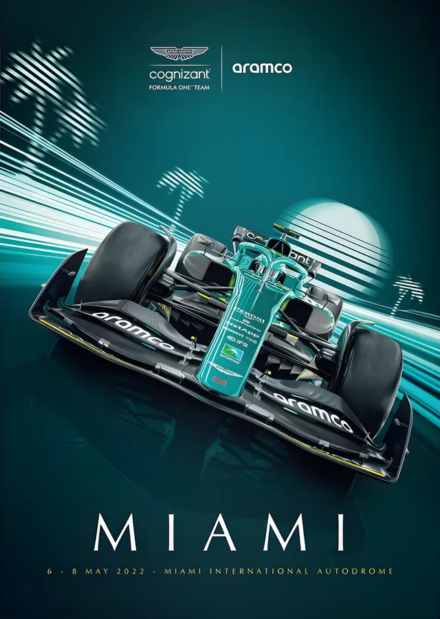 Aston Martin Aramco Cognizant F1 · 2022 Miami metal tablo