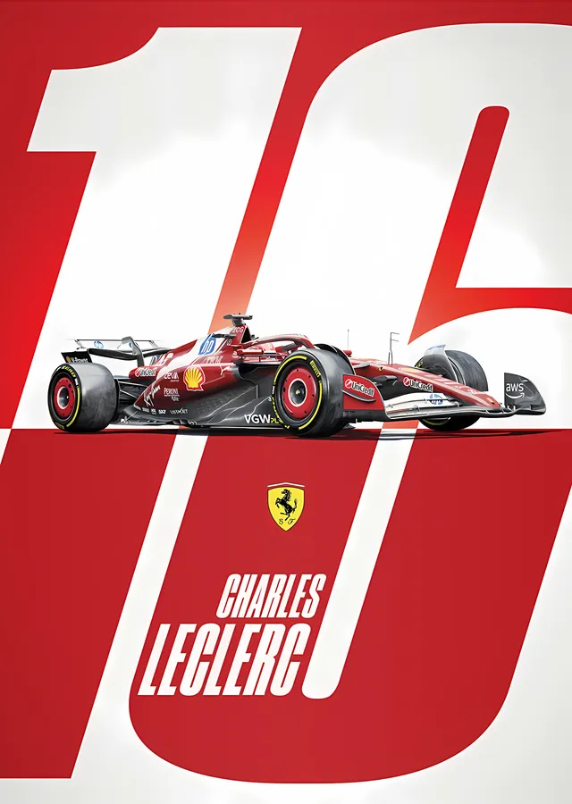 Charles Leclerc · Ferrari SF-25 · Monaco'ya Saygı metal tablo