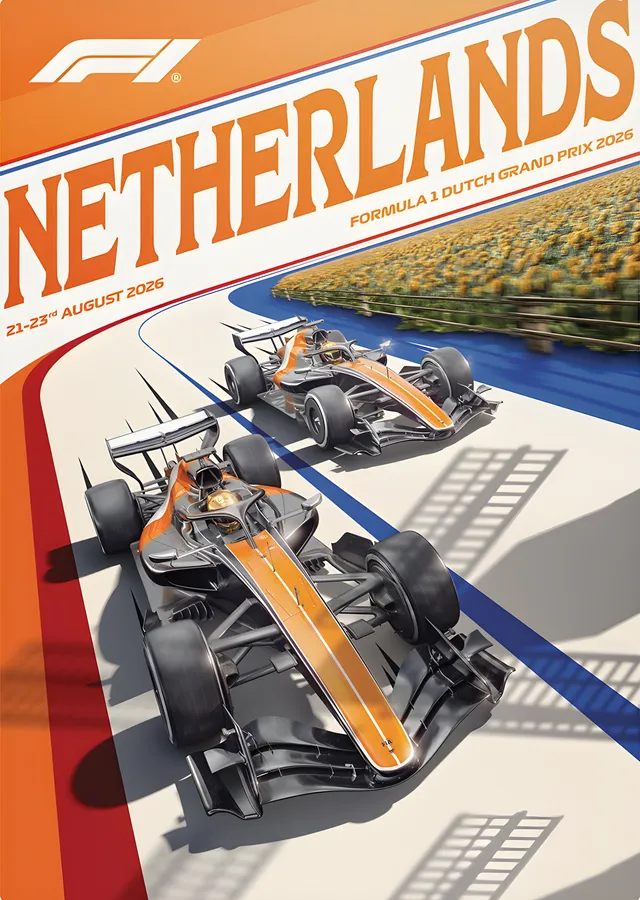 F1 Hollanda Grand Prix 2026 metal tablo