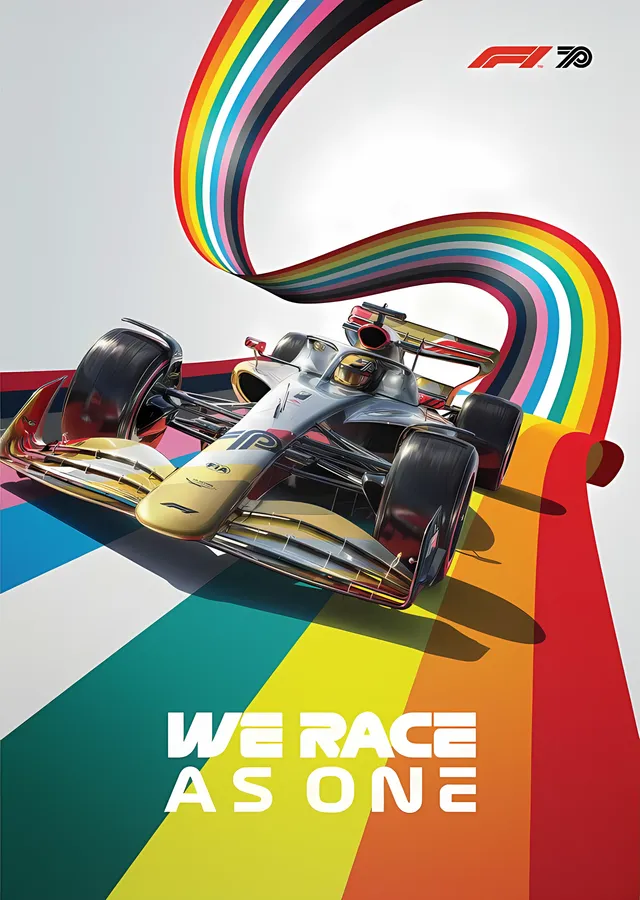 F1 · We Race As One Fight against Covid-19 and Inequality metal tablo