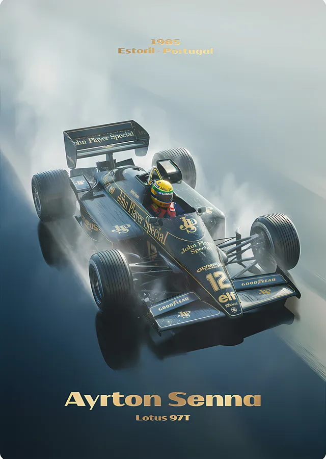 Ayrton Senna · 1985 Rainmaster Estoril metal tablo