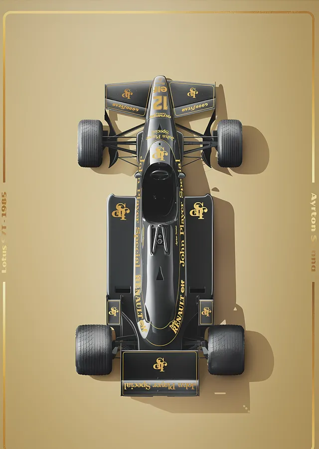 Ayrton Senna · 1985 Stunning Siyah Estoril Gold metal tablo