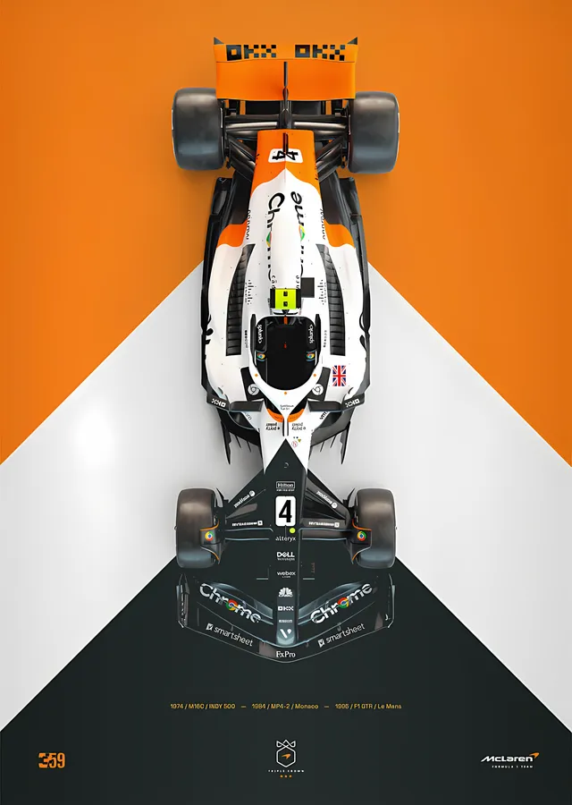 Lando Norris · 2023 Triple Crown Kaplaması 60. Yıl metal tablo