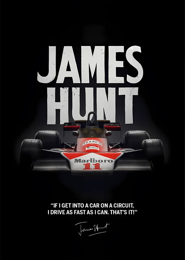 McLaren M23 · 1976 James Hunt Quote Japonya GP metal tablo