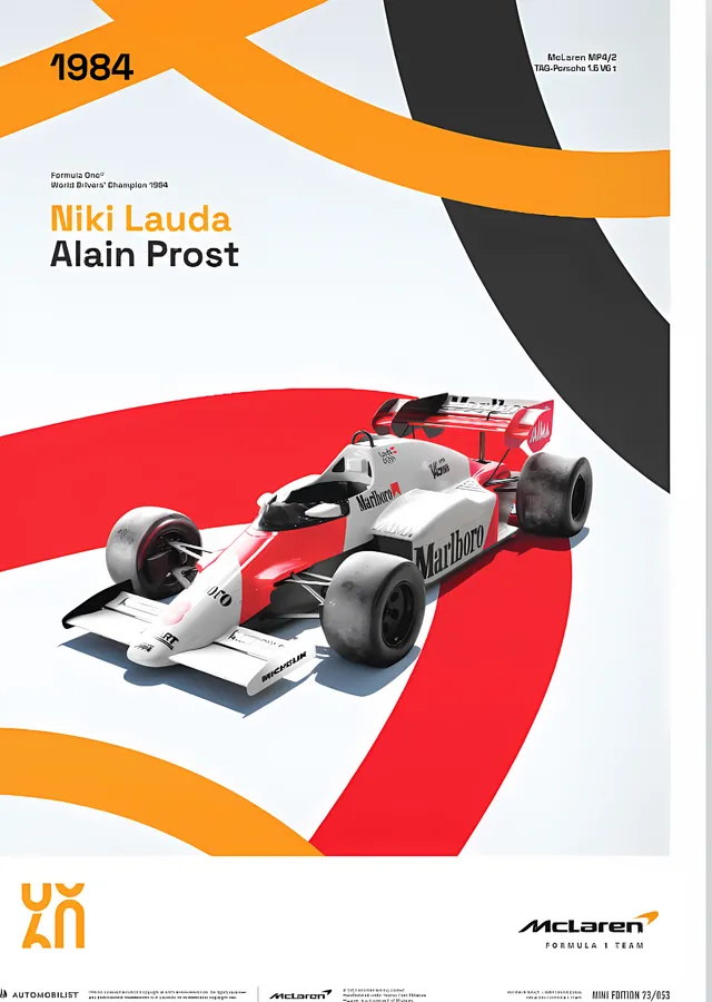 McLaren Racing MP4/2 · 1984 60. Yıl metal tablo