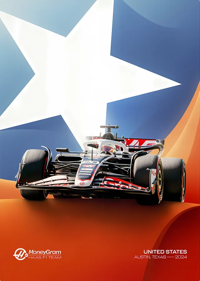 Haas F1 2024 · Austin Texas Grand Prix metal tablo