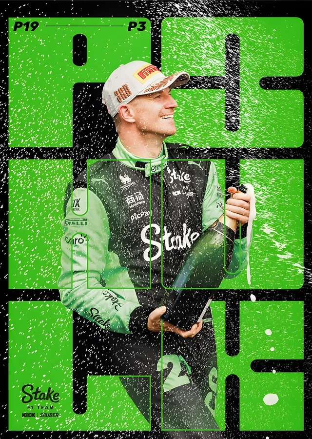 Nico Hulkenberg · First Podium · Stake F1 KICK Sauber metal tablo