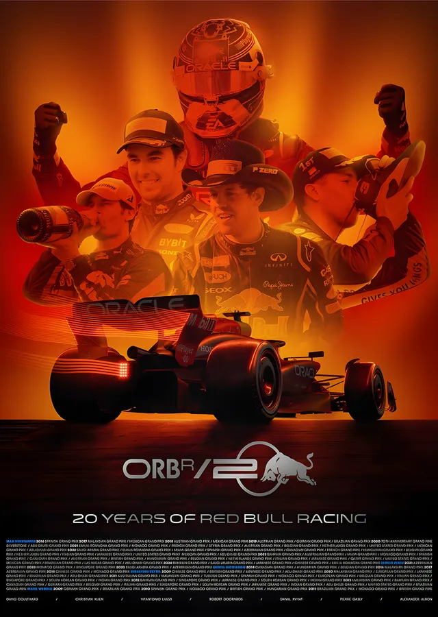 Red Bull Racing 20. Yıl · 2024 metal tablo