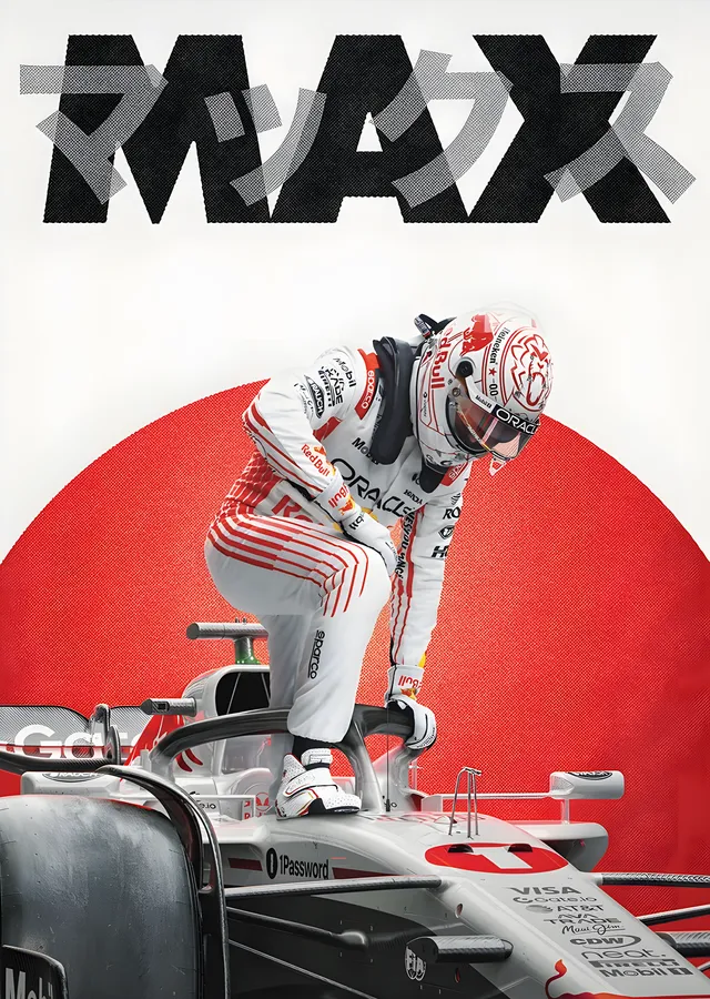 Red Bull Racing · Max Verstappen Suzuka 2025 metal tablo