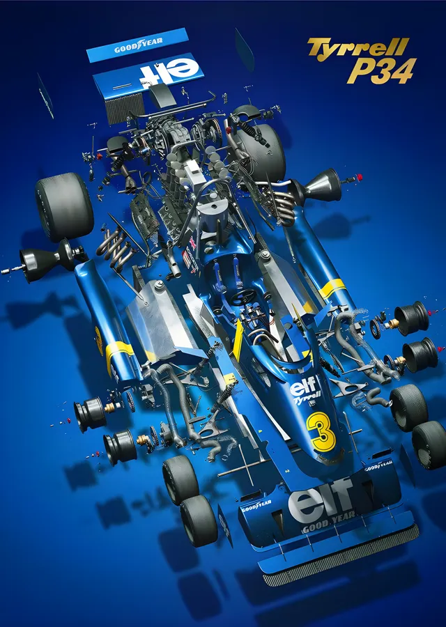 Tyrrell P34 · Altı Tekerleğin Keyfi metal tablo