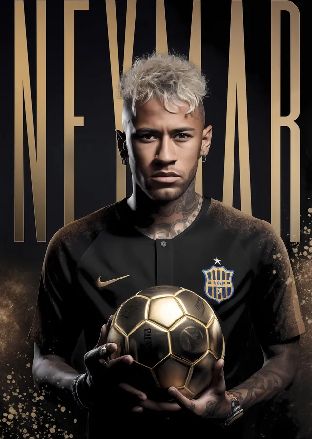 Neymar: Golden Football metal tablo