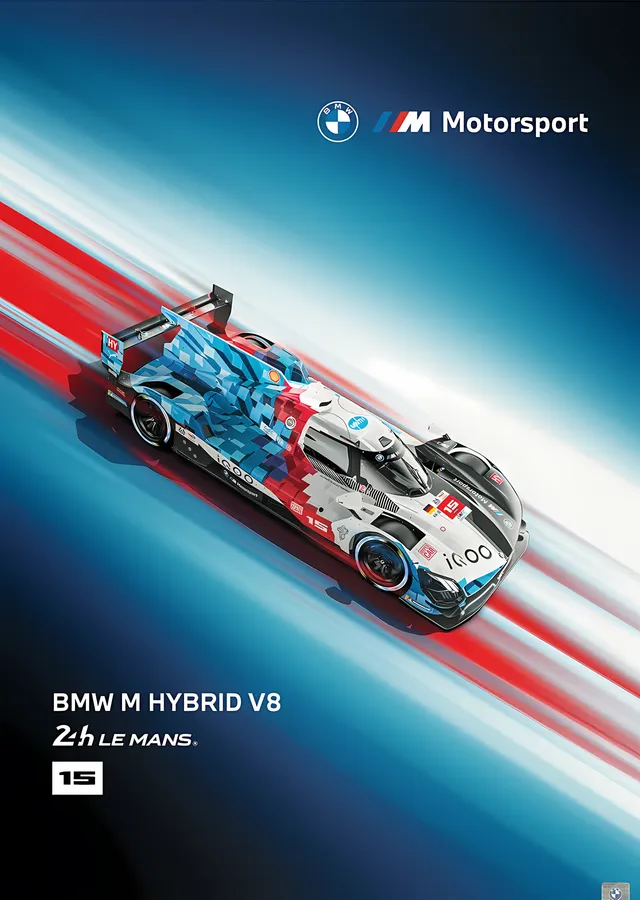 BMW M Hybrid V8 · 24 Saat Le Mans 2025 metal tablo