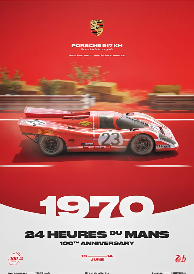 Porsche 917 KH · 1970 100. Yıl metal tablo