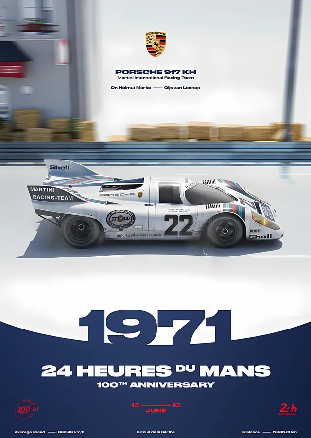 Porsche 917 KH · 1971 100. Yıl metal tablo