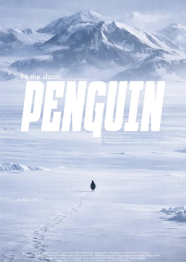Be the Damn Penguin metal tablo