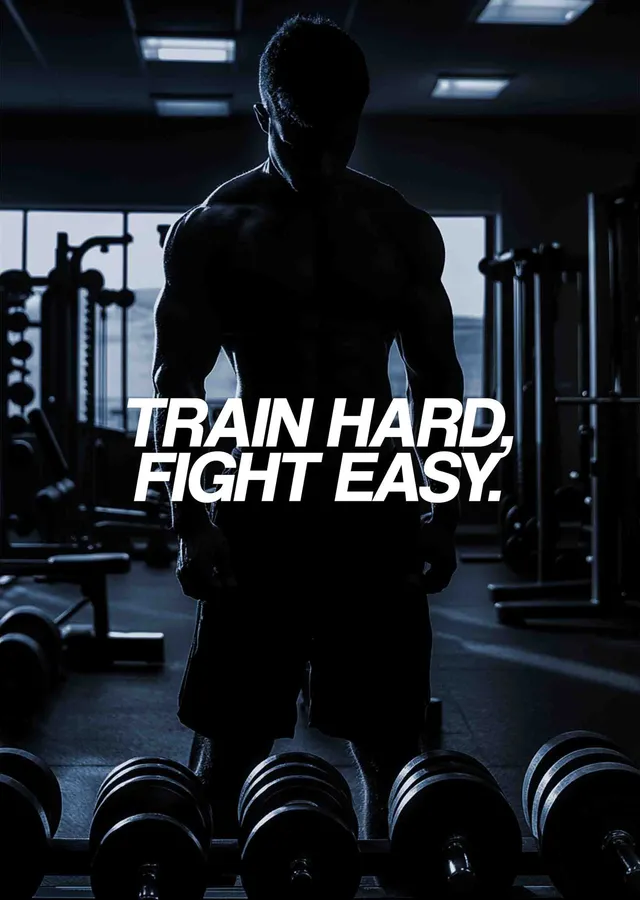 Train Hard, Fight Easy metal tablo
