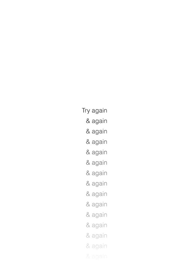 Try Again & Again metal tablo
