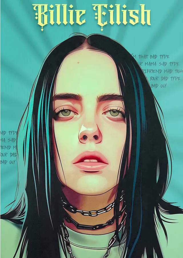 Billie Eilish metal tablo