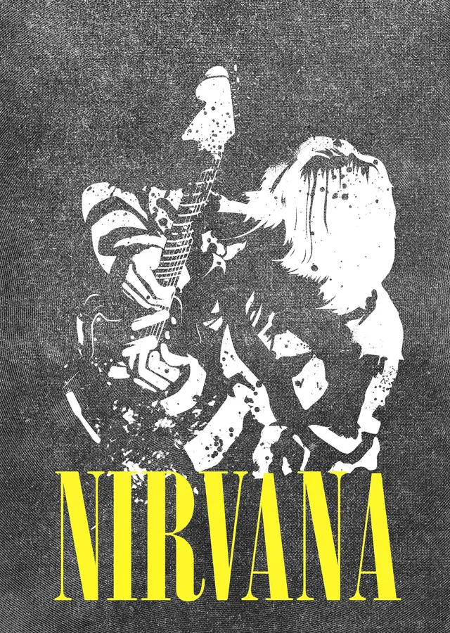 Nirvana: Siyah Beyaz Sahne metal tablo