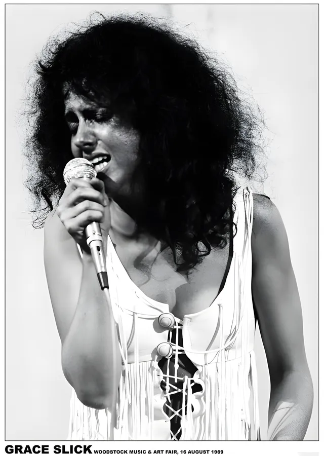 Grace Slick: Woodstock 1969 metal tablo