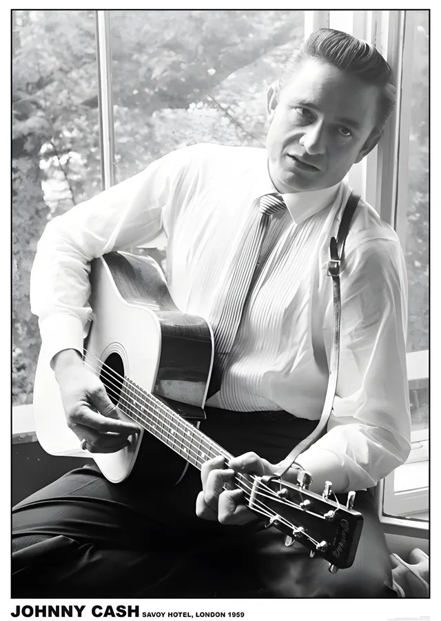 Johnny Cash: Savoy Hotel 1959 metal tablo