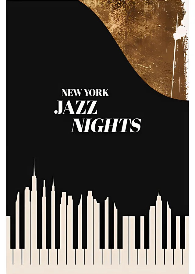 New York Jazz Nights metal tablo