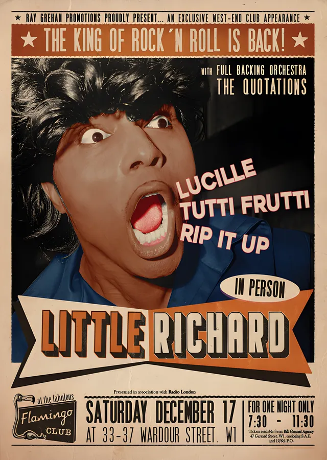 Little Richard: Flamingo Club metal tablo