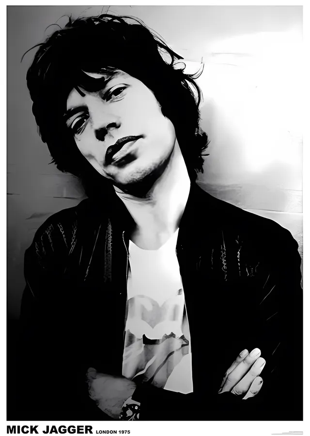 Mick Jagger: Londra 1975 metal tablo