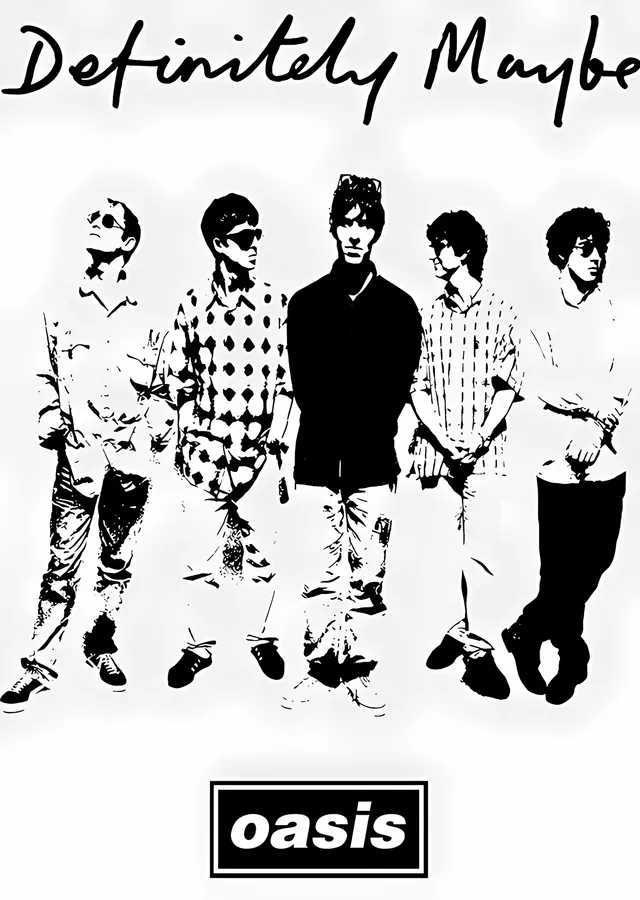 Oasis: Definitely Maybe Silueti metal tablo