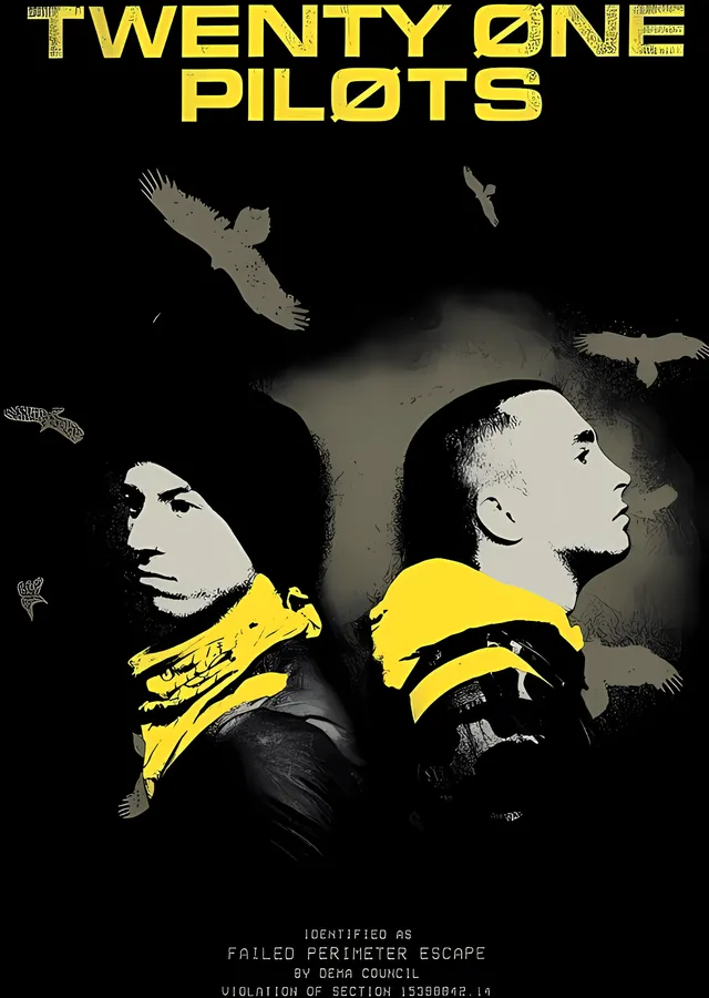Twenty One Pilots: Trench · İkili Portre metal tablo