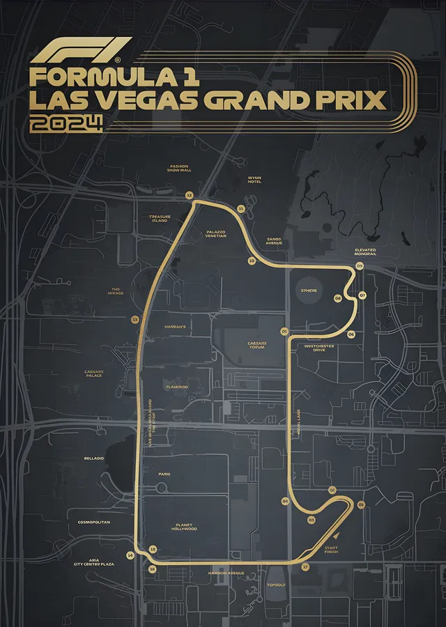 Las Vegas Strip Pisti · F1 · 2024 metal tablo